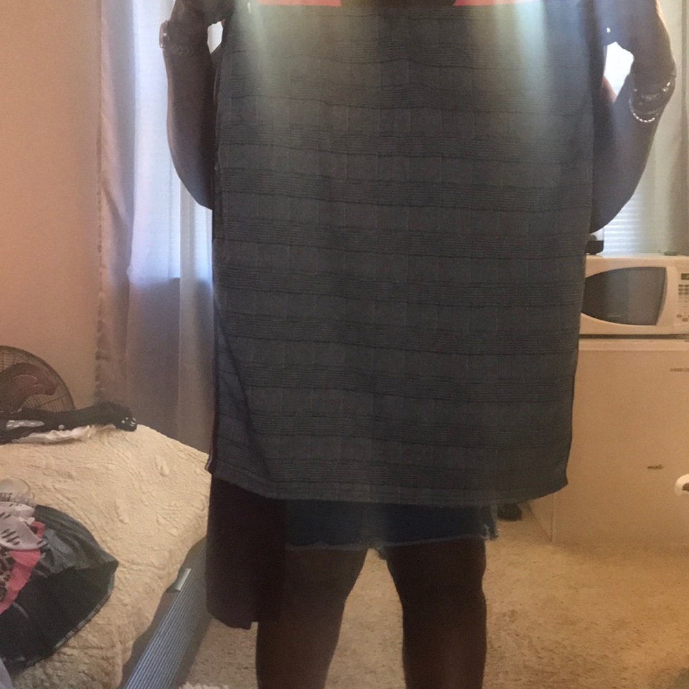 Grey skirt with maroon and white side paneling